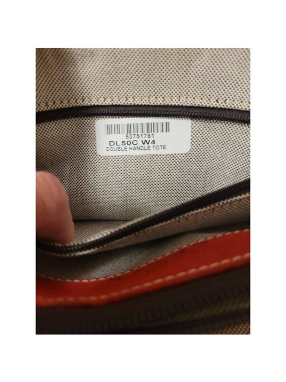 Dooney & Bourke Red Canvas Leather Satchel Tote Bag Matching Pouch Classic Prep - Picture 11 of 12